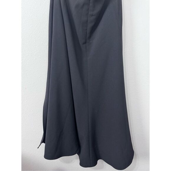 Halston Heritage Black Cut Out Women's‎ Cap Sleeve V Neck Flowy Skirt size 8 - Picture 9 of 15